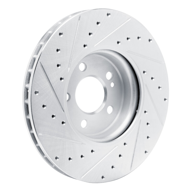 Mercedes-Benz A220 Brake Rotor (1) - Front Right - R1 Concepts - Drilled & Slotted - Silver - `19-`26
